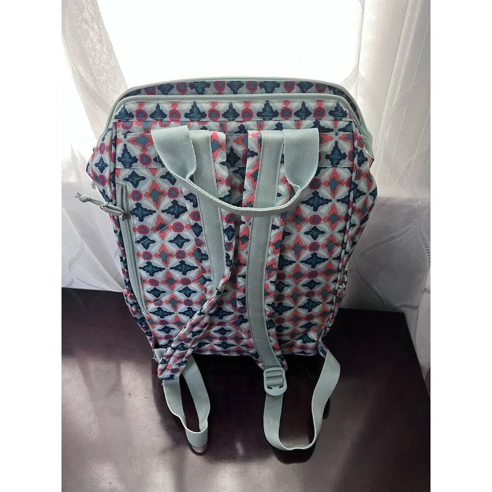 Vera Bradley Lighten Up Frame Backpack Water Geo Pattern Colorful Retired